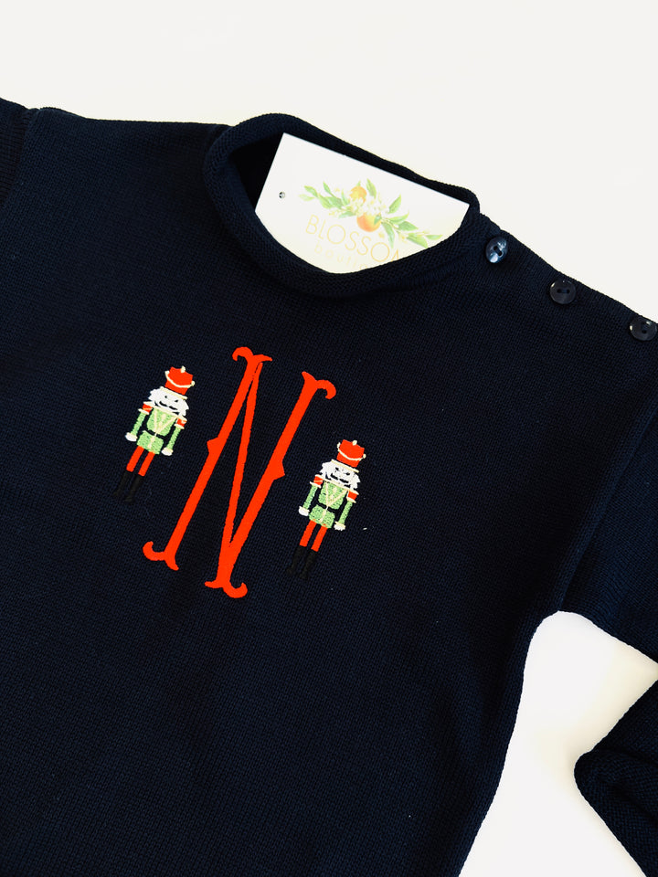 Navy Rolled Neck Pullover