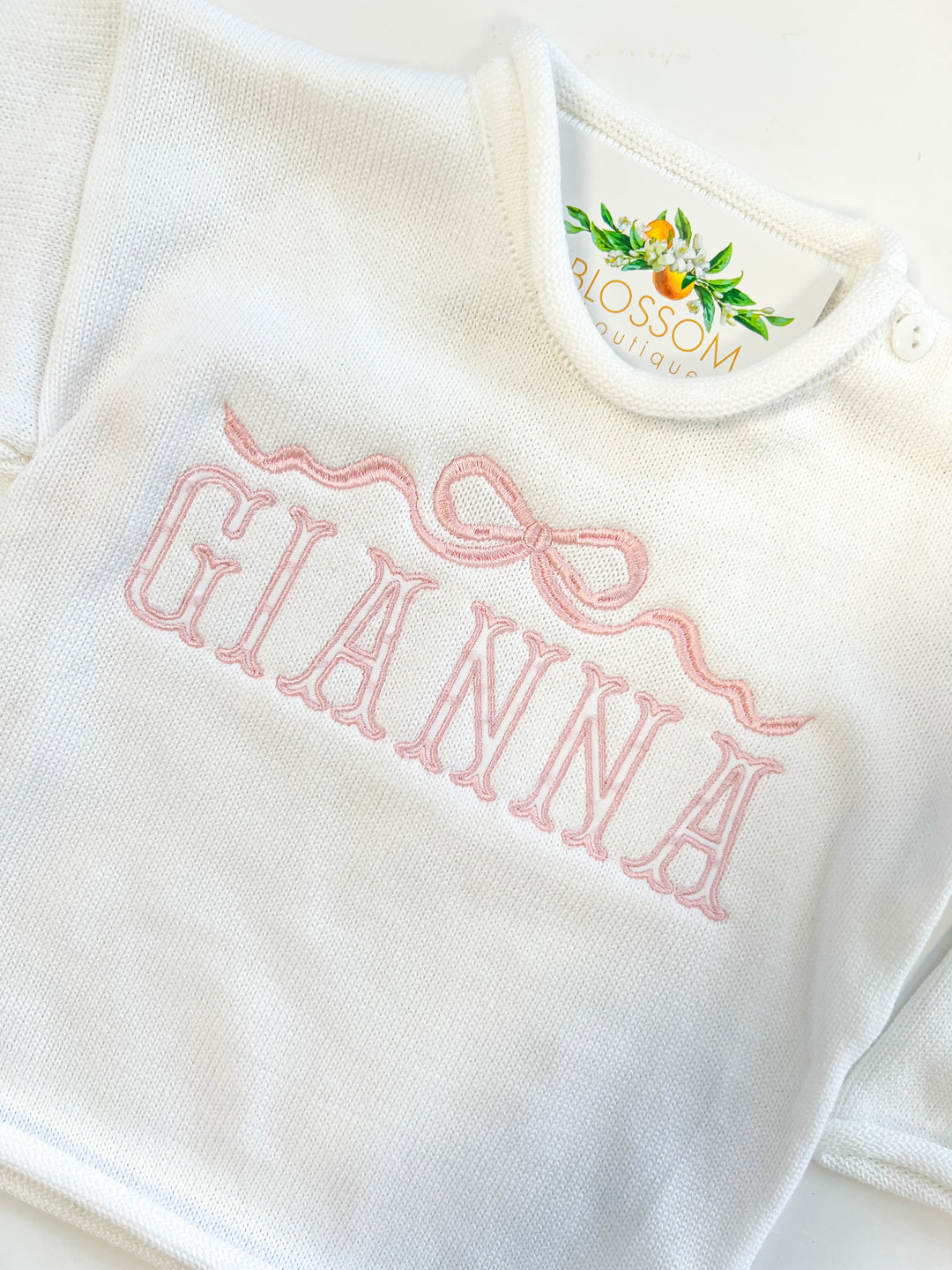 White Rolled Neck Pullover