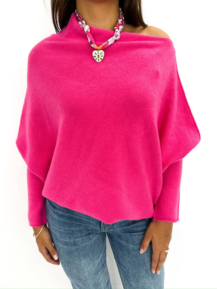 Fuchsia Asymmetrical Sweater