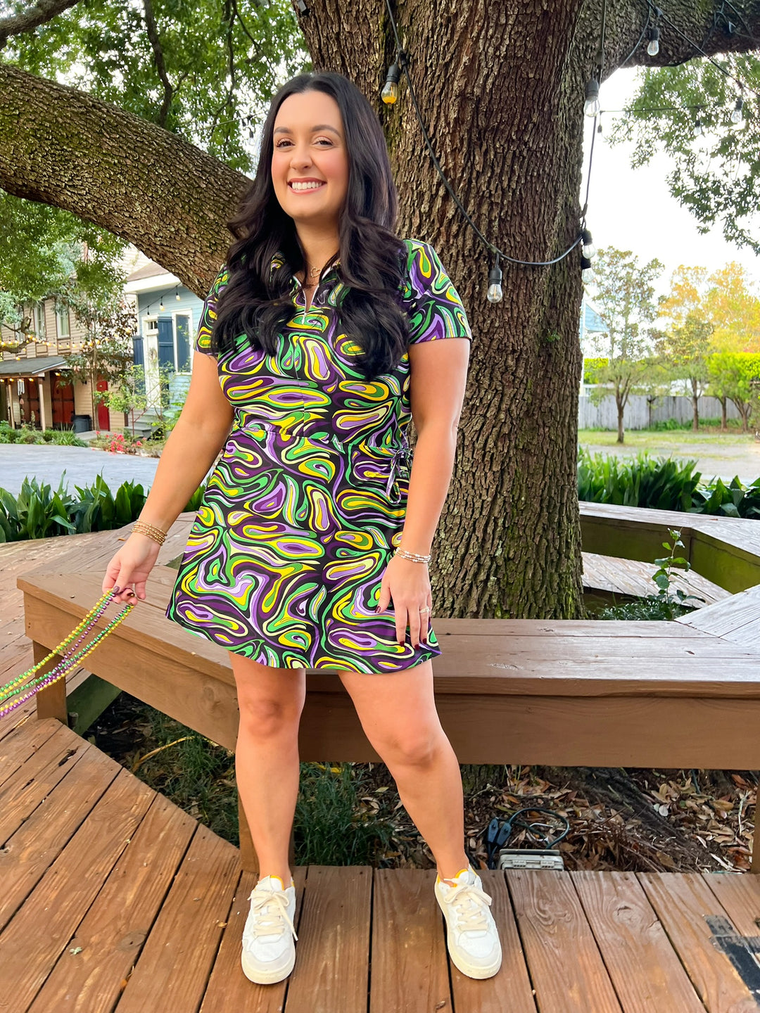 Mardi Gras Marble Ivy 2.0 Dress