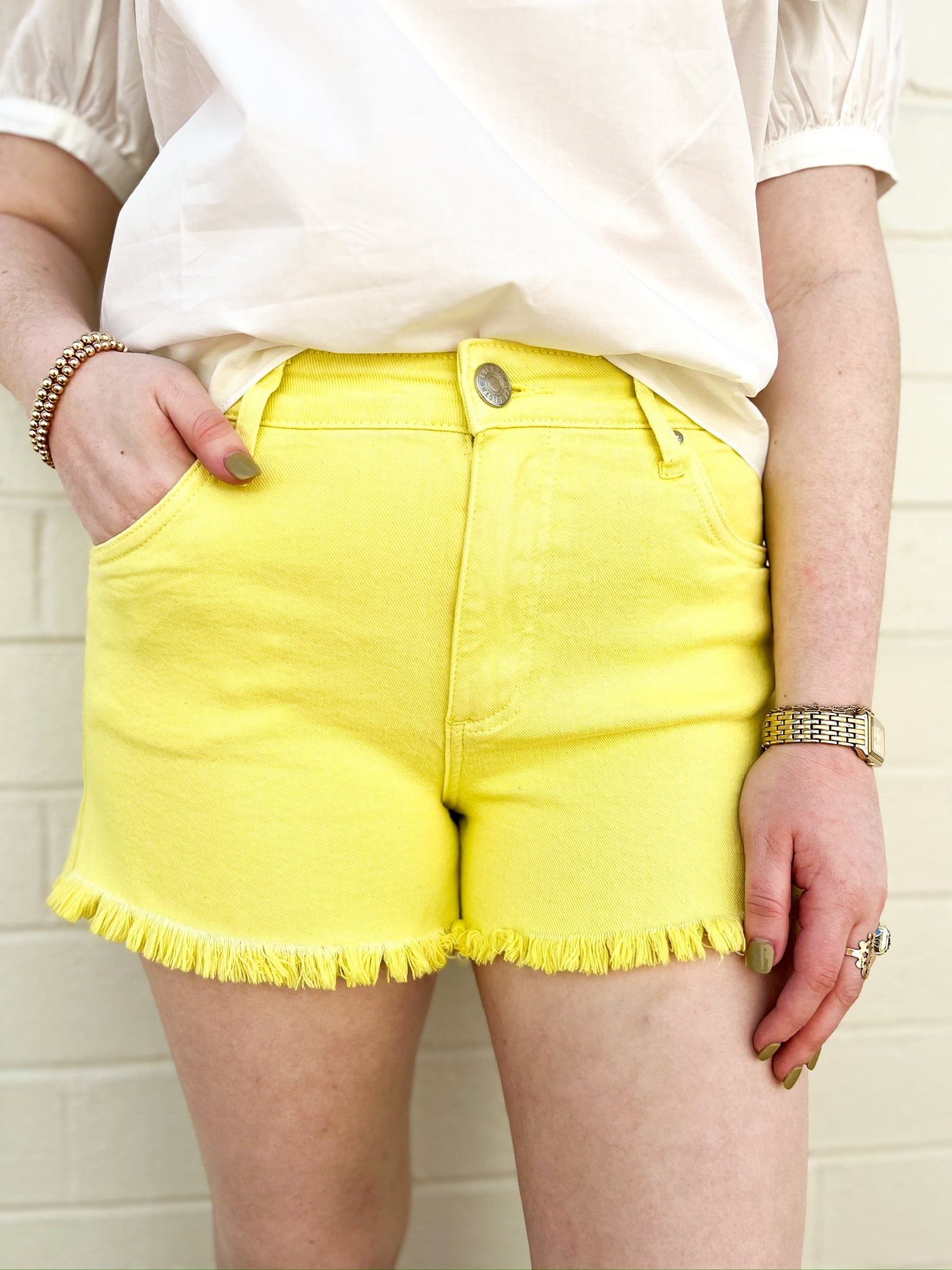 Lemon Drop Denim Shorts