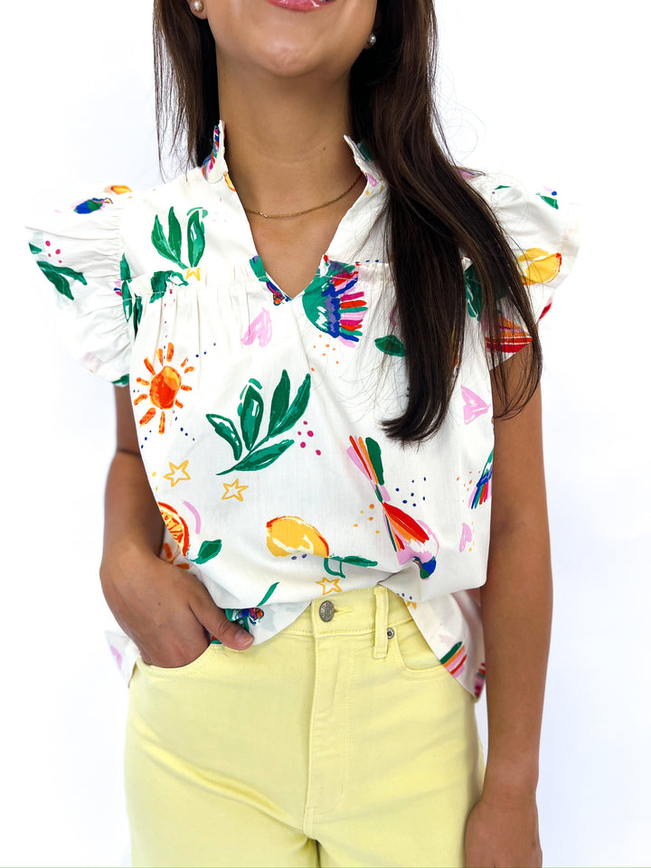 Toucan Fruit Sleeveless Top