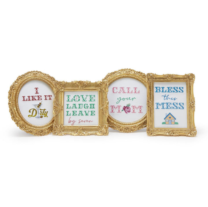 Embroidered Cross Stitch Framed Wall Art