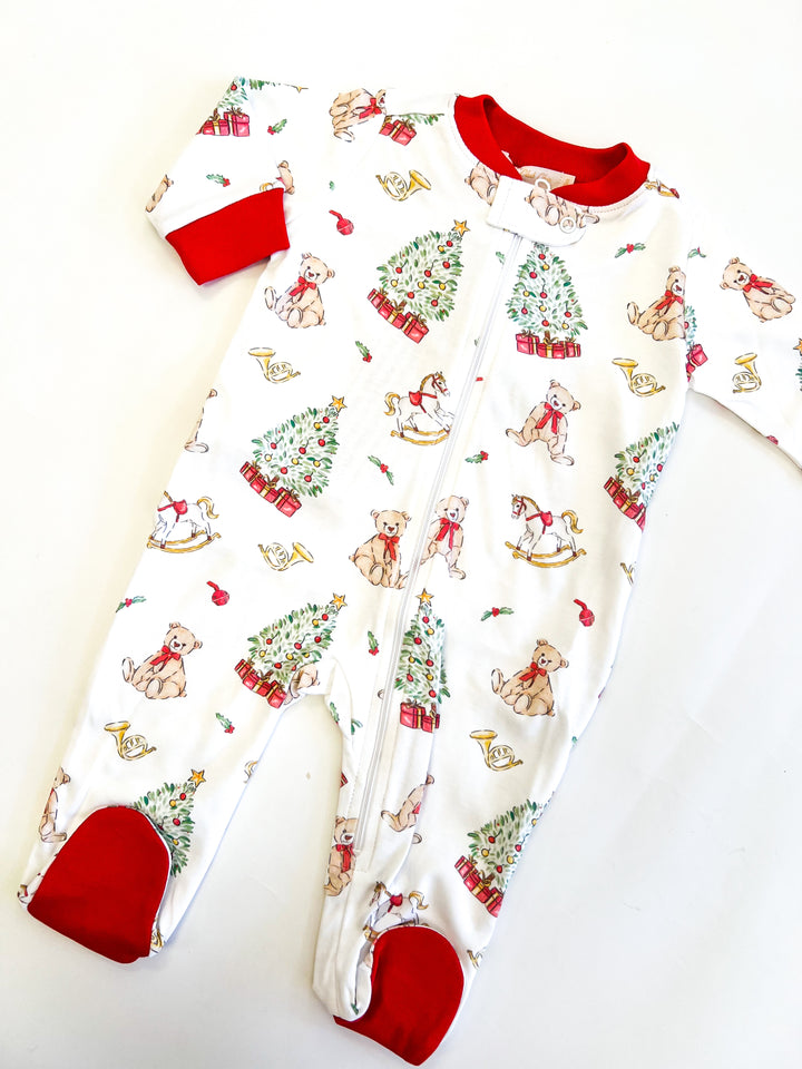 Holiday Time Zipped Footie