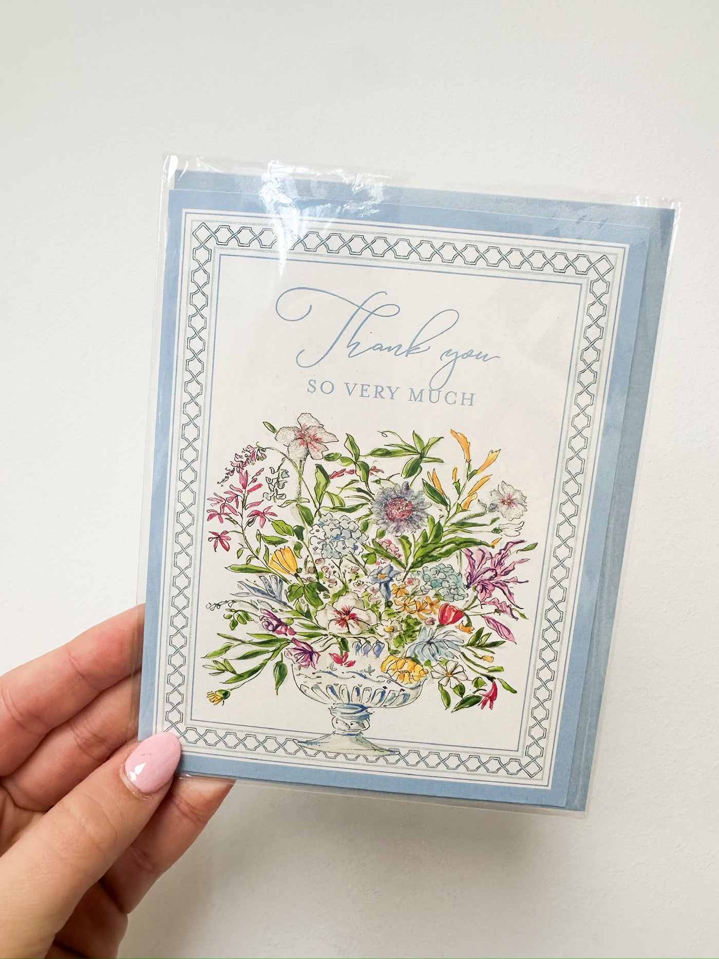 TYSM Blue Floral Arrangement Card