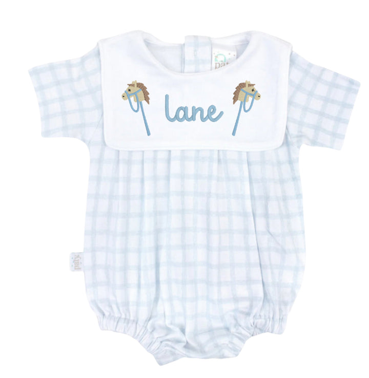 Blue Gingham Pima Bib Bubble