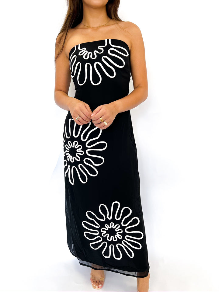 Resort Abstract Floral Maxi Dress