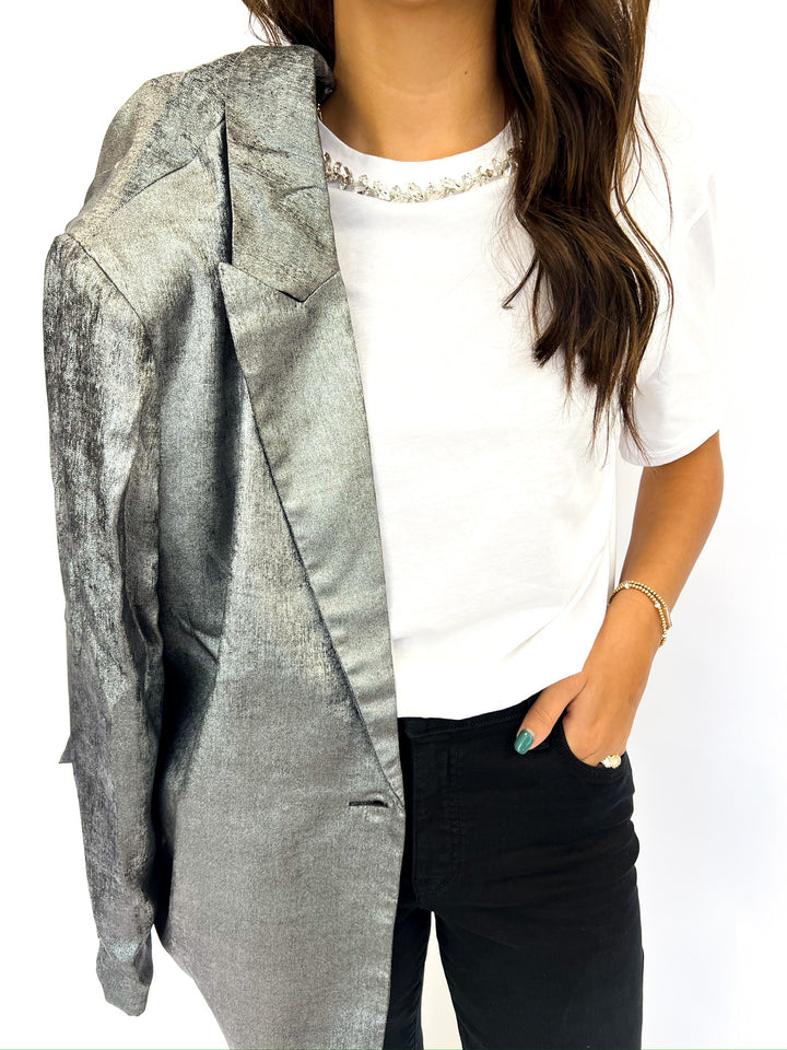 White Embellished Tee