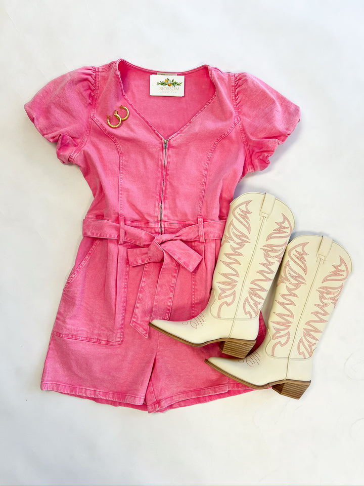 Pink Washed Romper