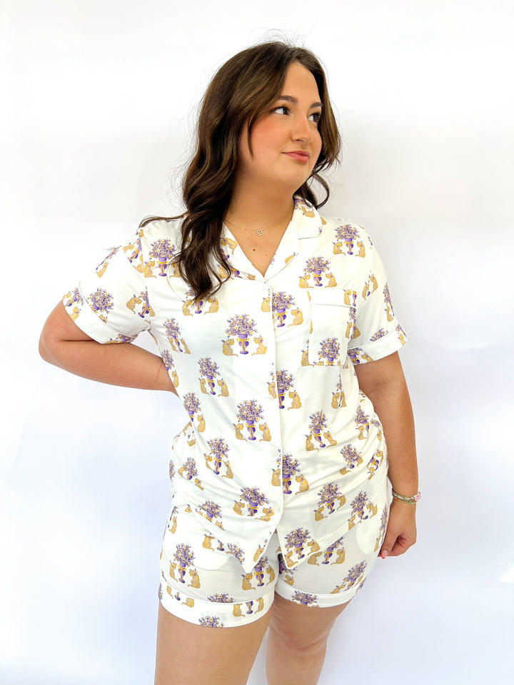 LSU Tiger Party PJ Short Set