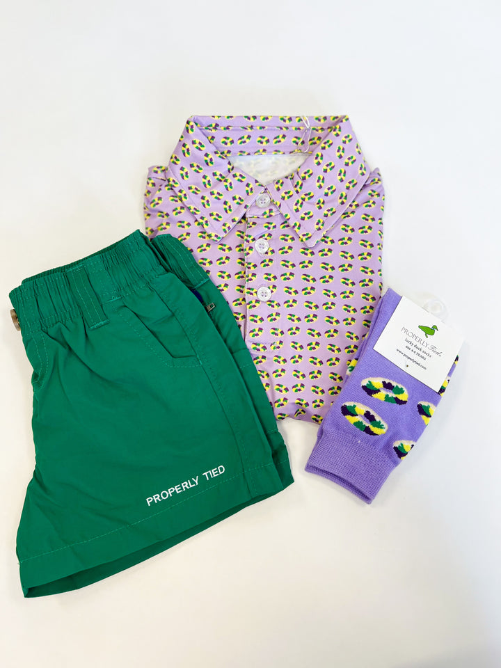 King Cake Purple Inlet Boys Polo