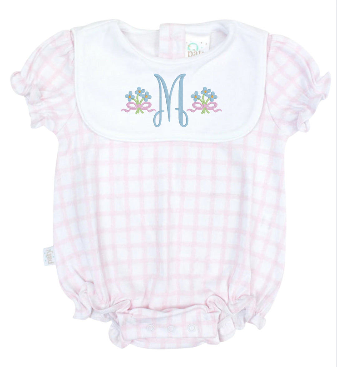 Pink Gingham Pima Bib Bubble