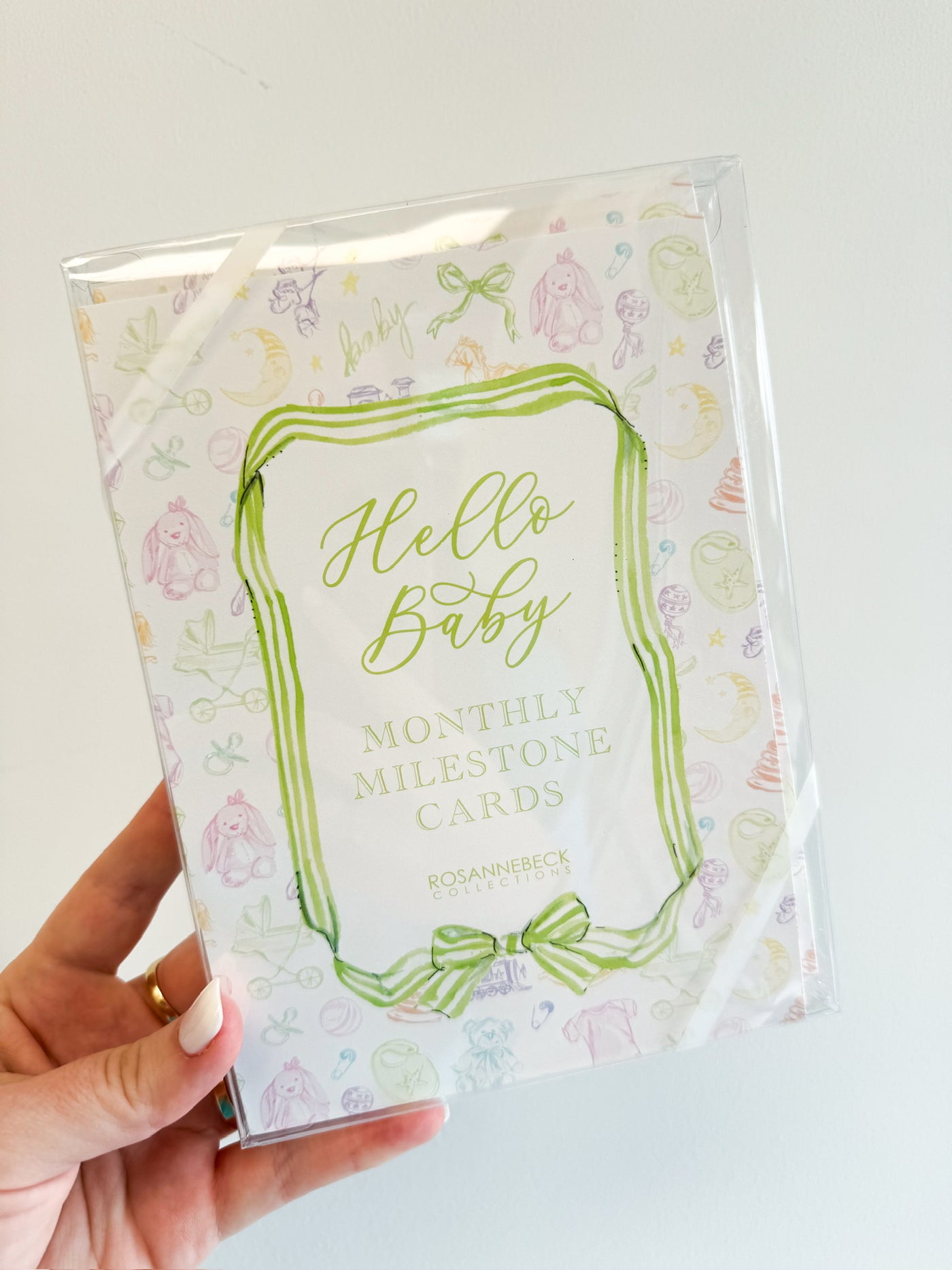 Handpainted Milestone Baby Toile Cards