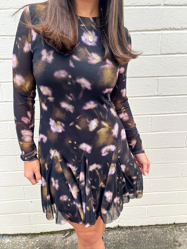Black Ditsy Floral Bliss Dress