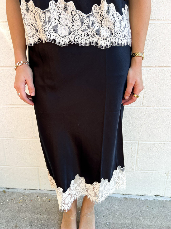 One of a Kind Lace Black Skirt