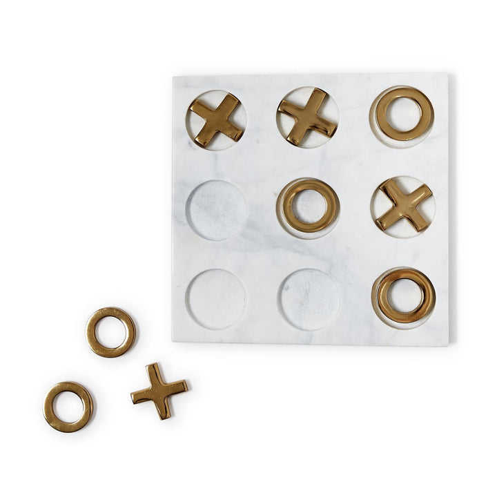 Gold and White Tic-Tac-Toe