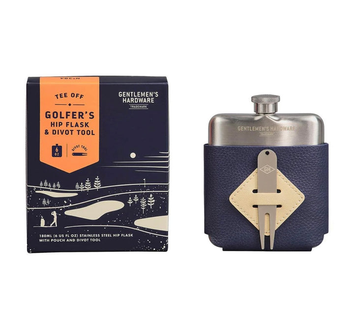 Golfer’s Hip Flask & Divot Tool Set