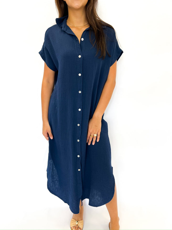 Gauze Button Down Maxi Dress