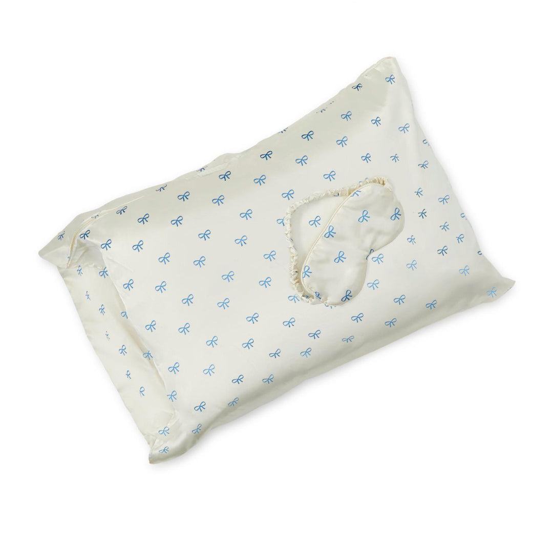 Bow Pillowcase and Eye Mask Set