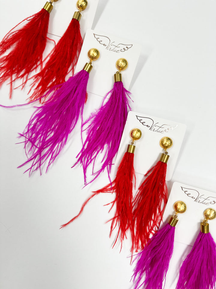 Feather Drop Earrings