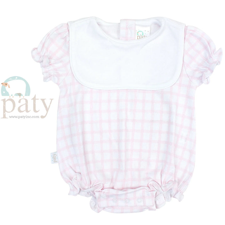 Pink Gingham Pima Bib Bubble