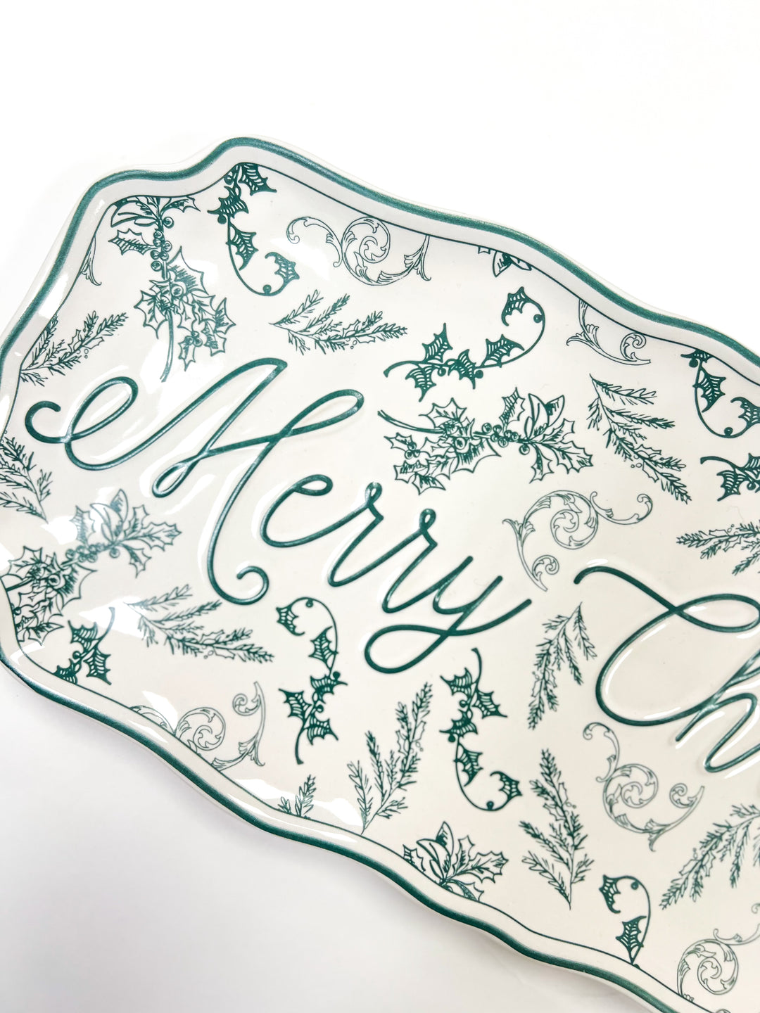 Merry Green Toile Tray