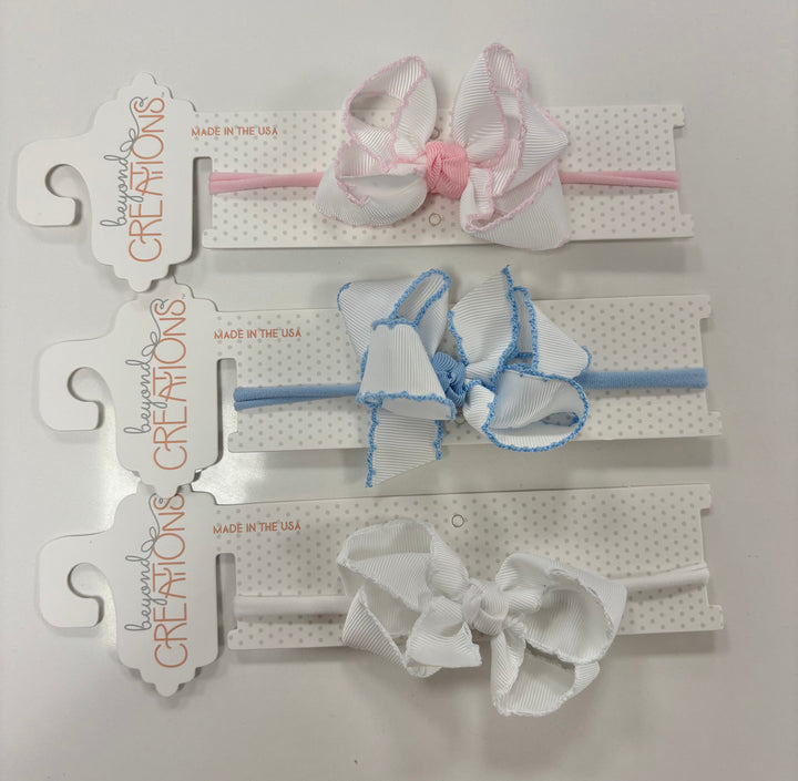 Crochet Edge Bows on Headband MED