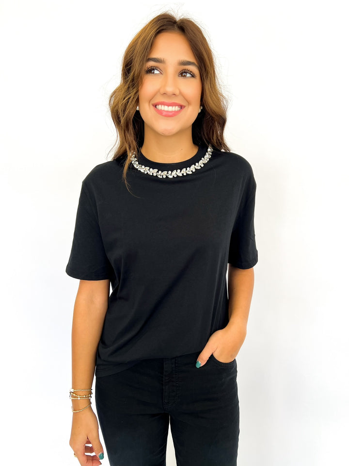 Black Embellished Tee