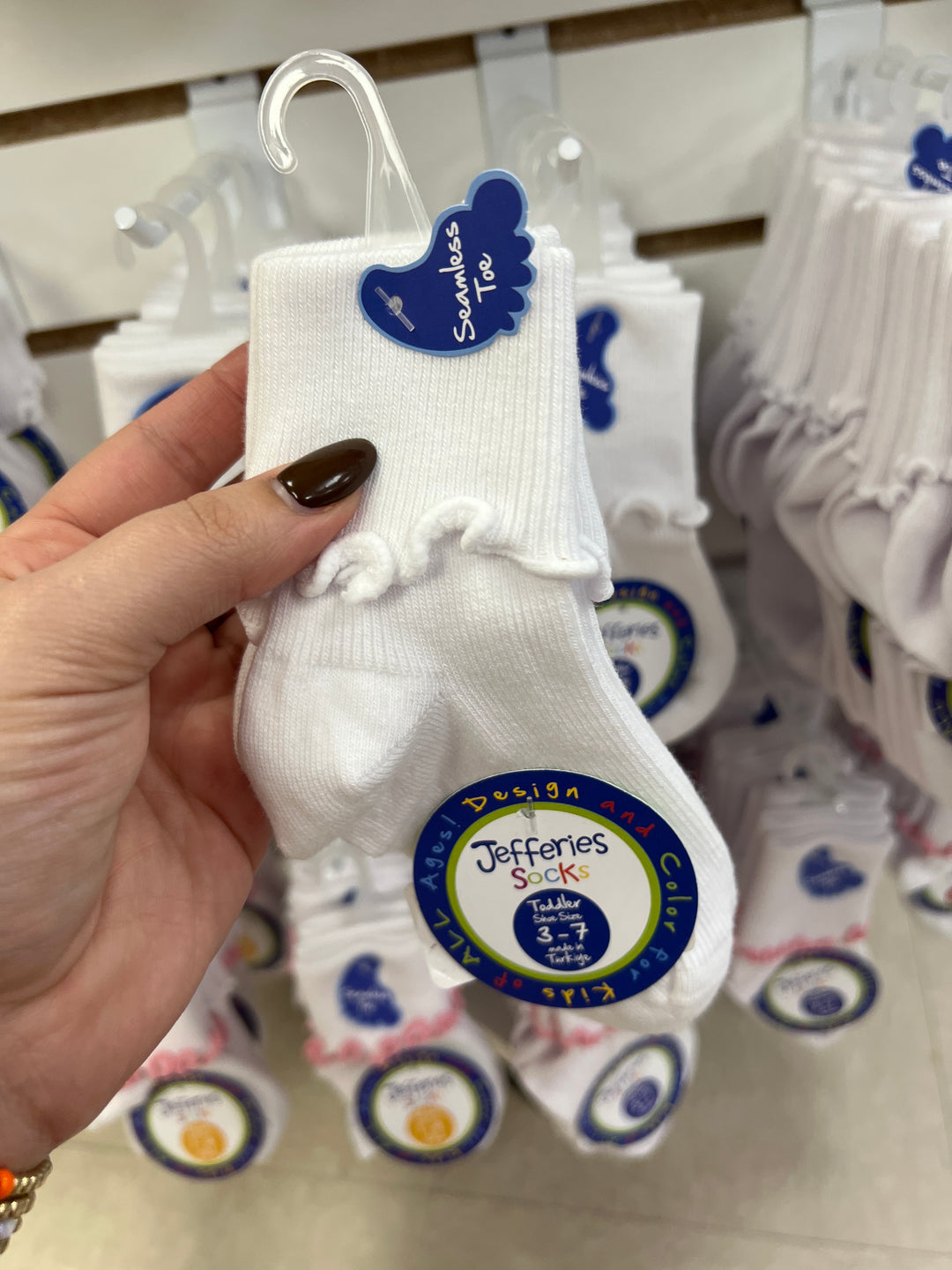 White Ruffle Trim Sock 2Pk