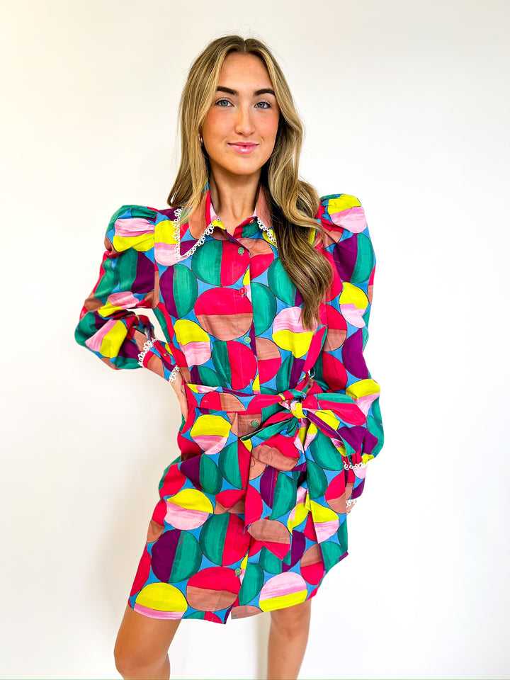 Multi Modern Pop Shirt Dress