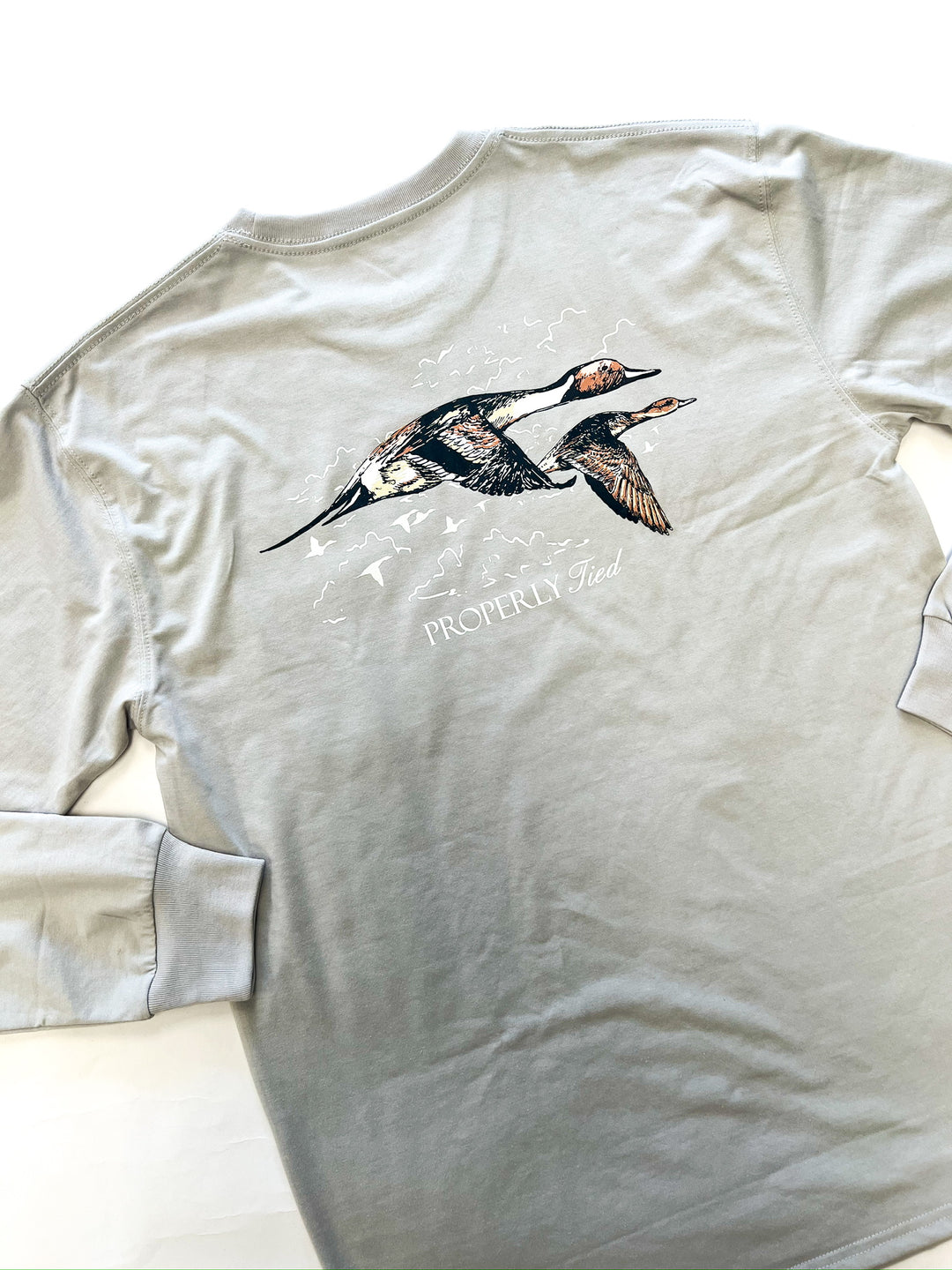 Pintails Long Sleeve Ice Grey Tee