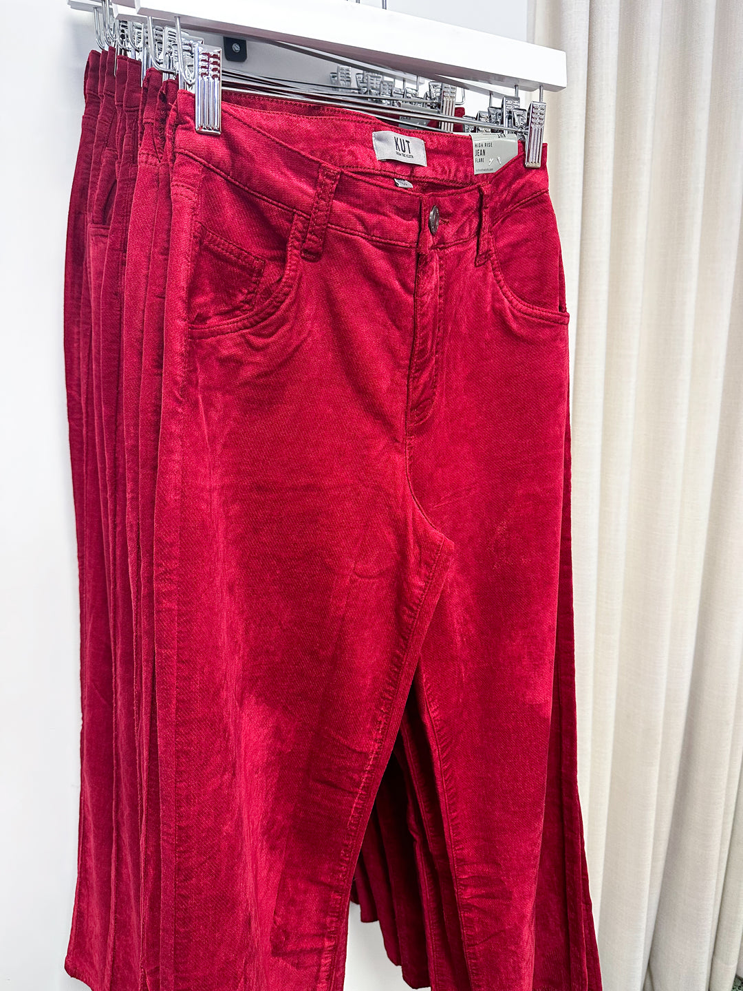 Red Jean High Rise Flare
