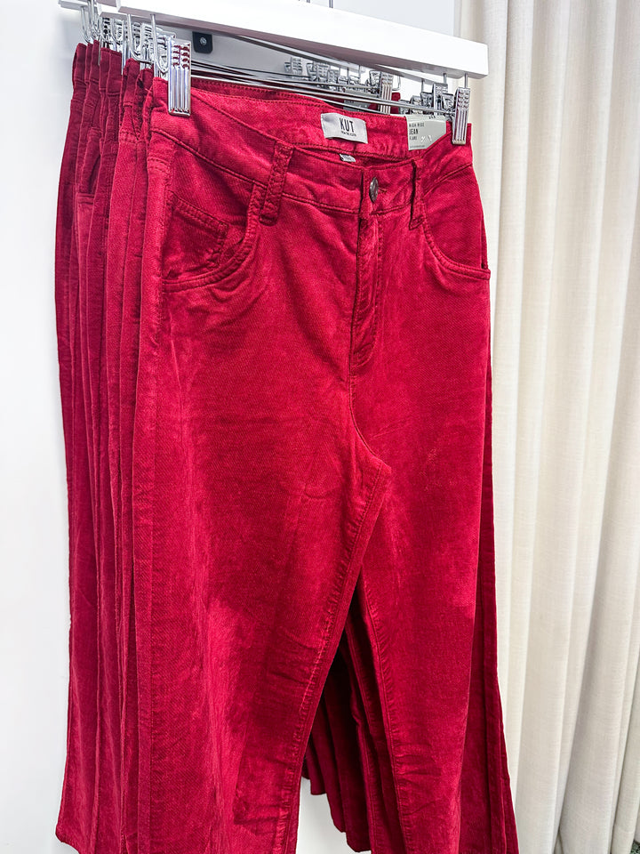 Red Jean High Rise Flare