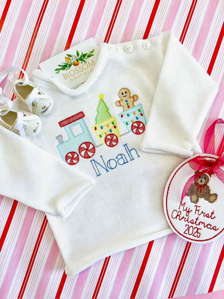 White Rolled Neck Pullover