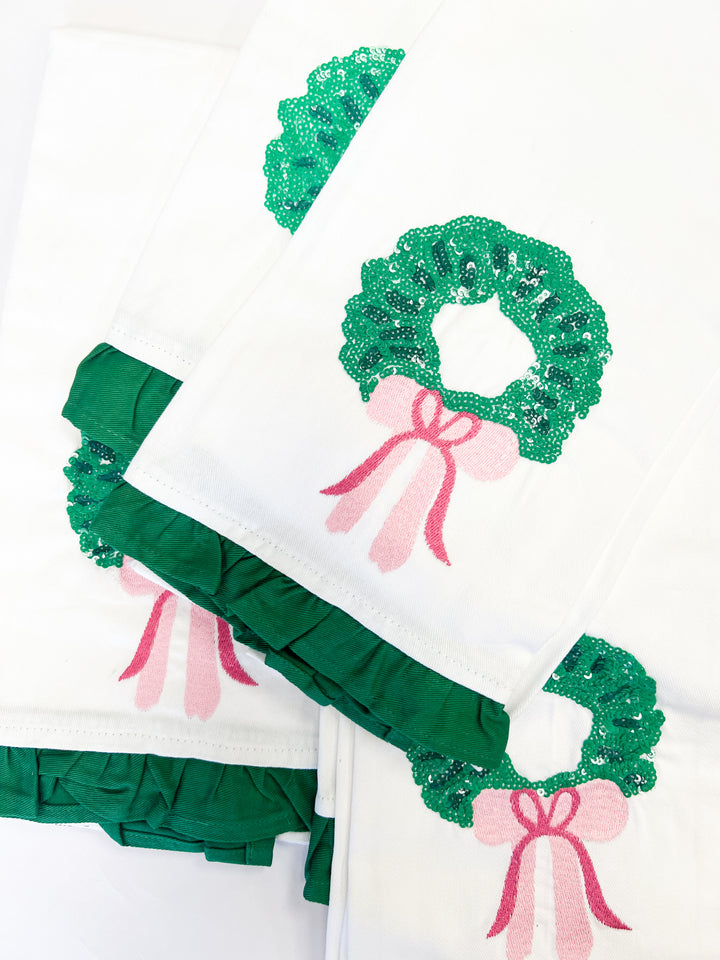 Sequin Wreath Tea Towel