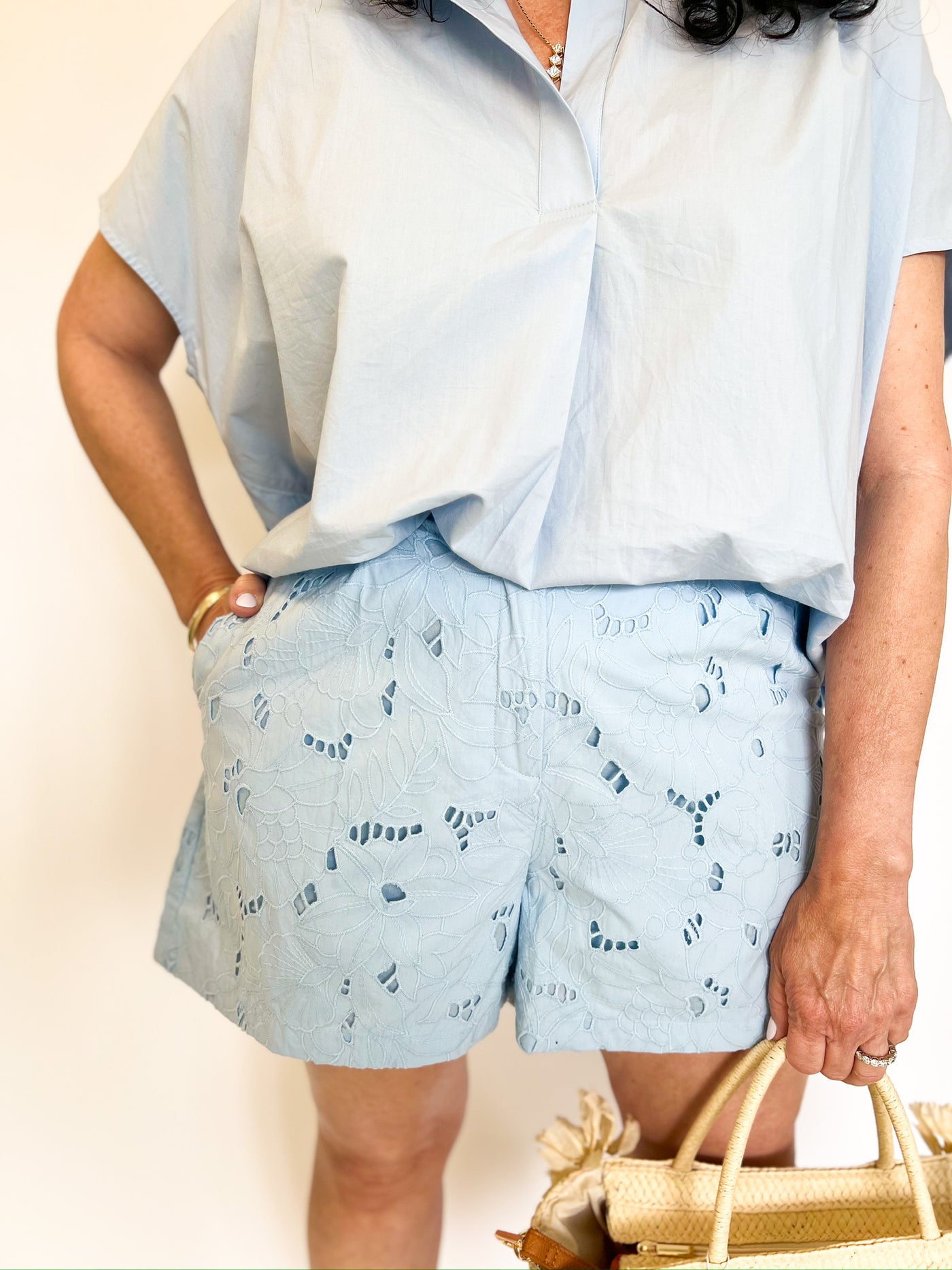 Cashmere Blue Lace Shorts