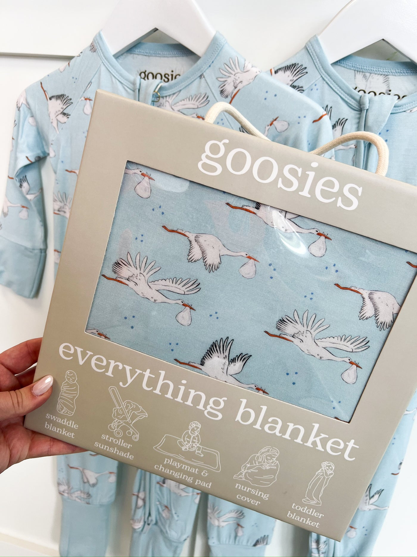 Stork Baby Boy Everything Blanket