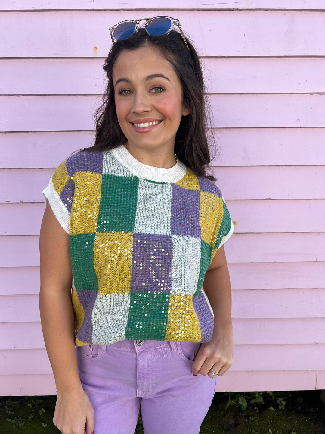 Mardi Gras Sequin All-Over Sweater