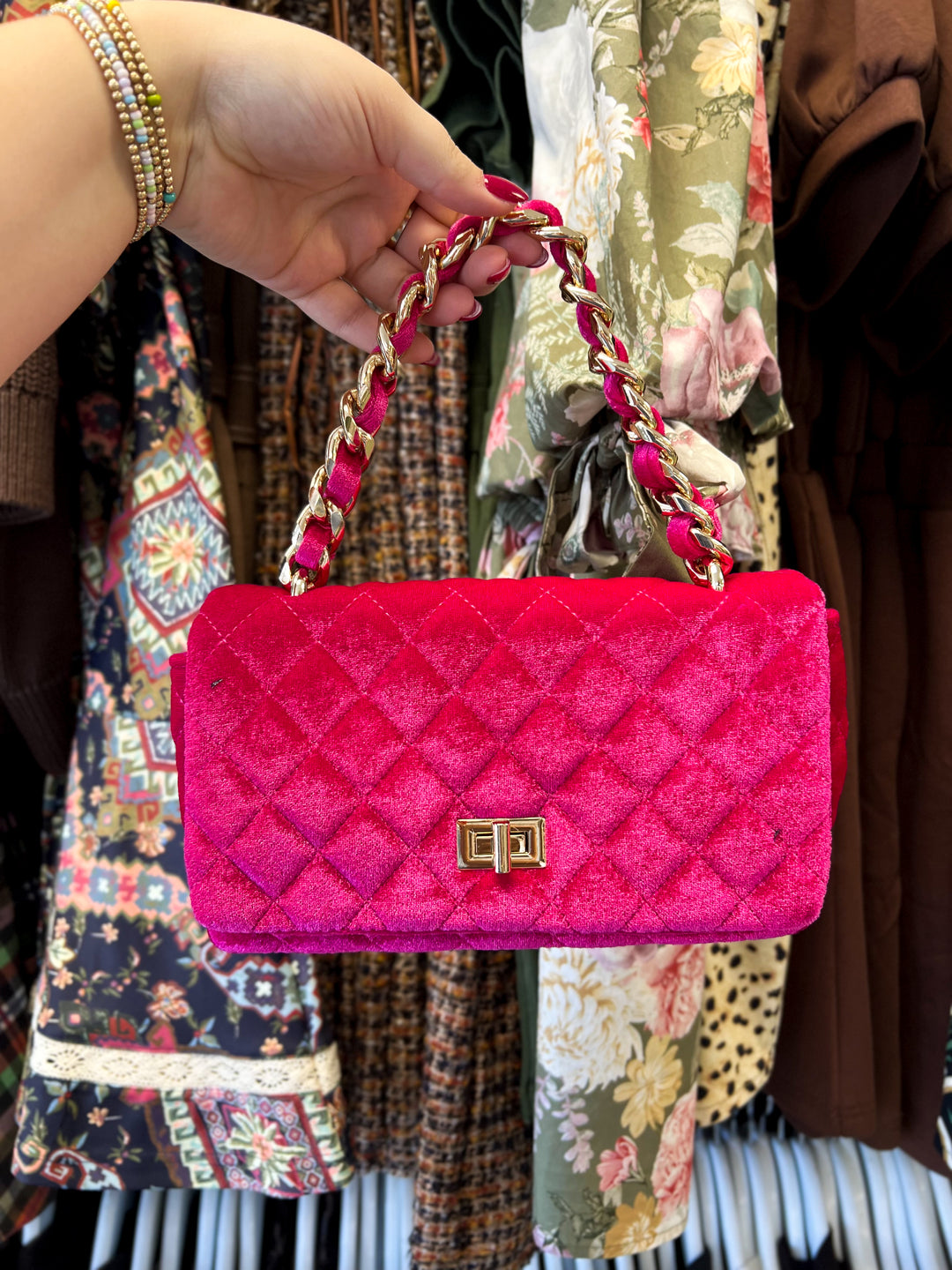 Magenta Evelyn Shoulder Bag