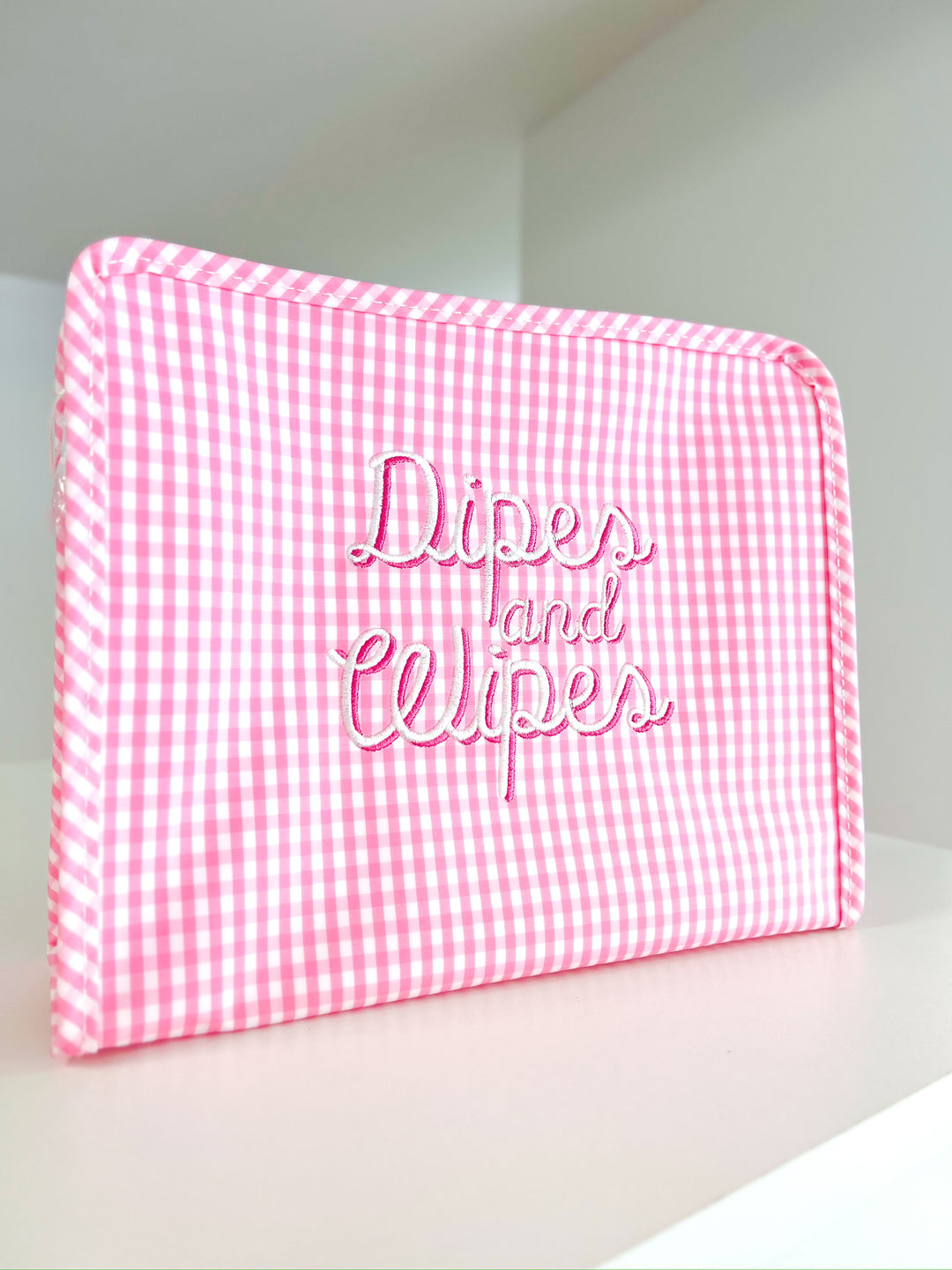Pink Gingham Roadie Zip Pouch