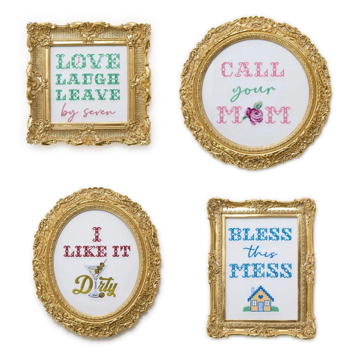 Embroidered Cross Stitch Framed Wall Art