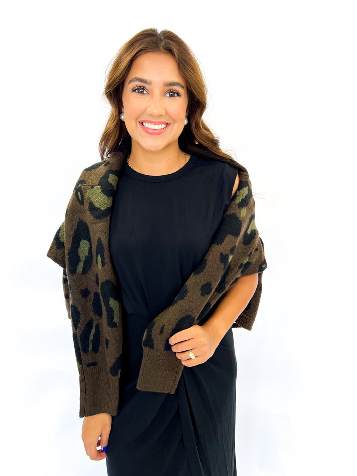 Black Katie Front Slit Dress