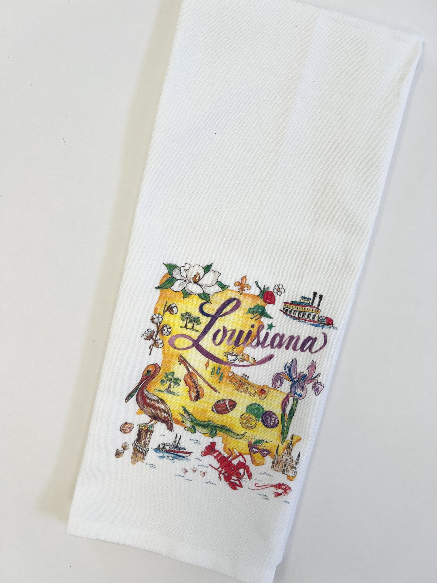 All About Louisiana Tea Towel