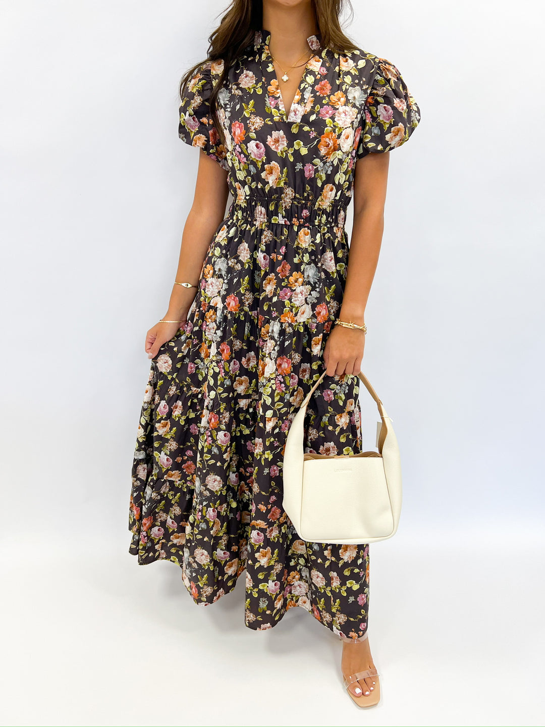 Chocolate Lucy Floral Maxi Dress