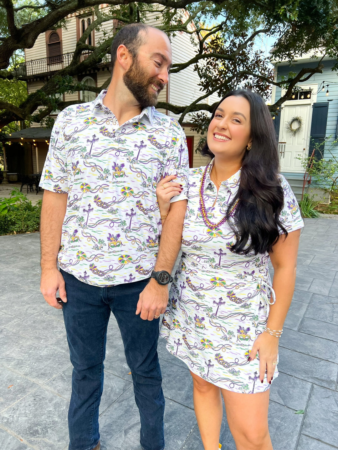 Mardi Gras Toile Ivy 2.0 Dress