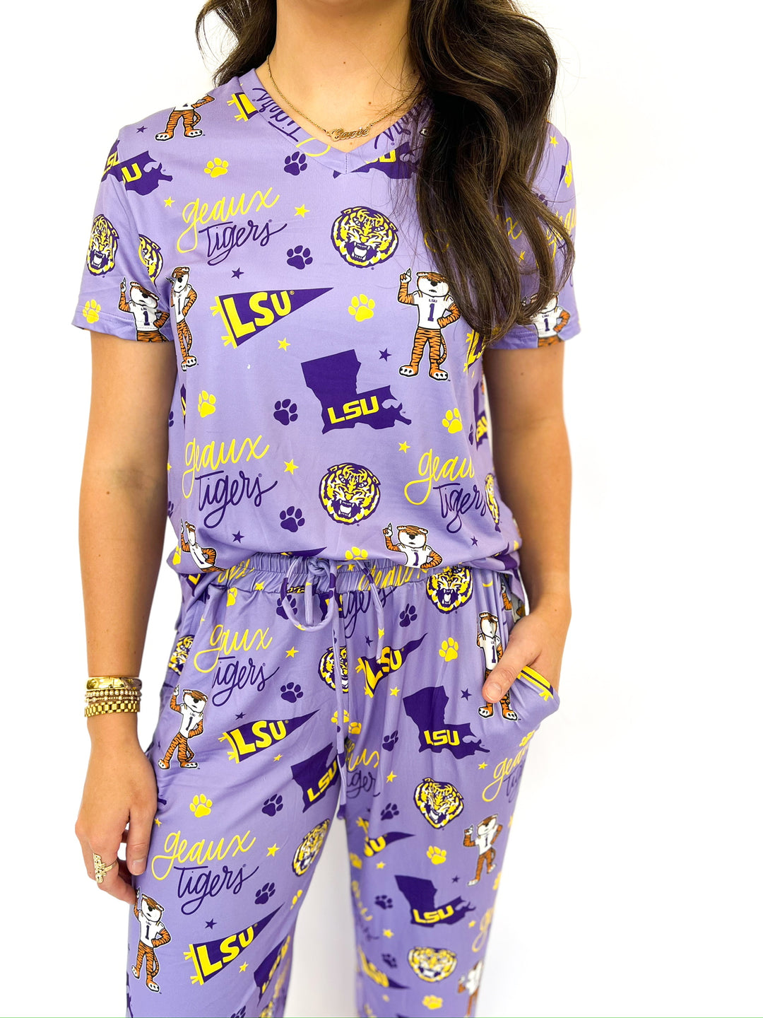 Alli LSU Purple Pant Set