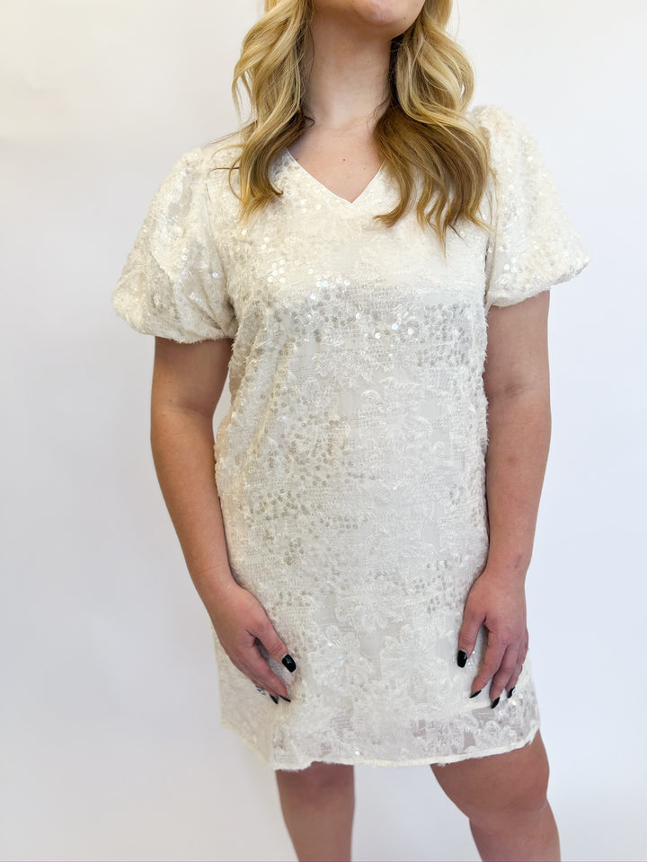 Gretchen White Sequin Dress