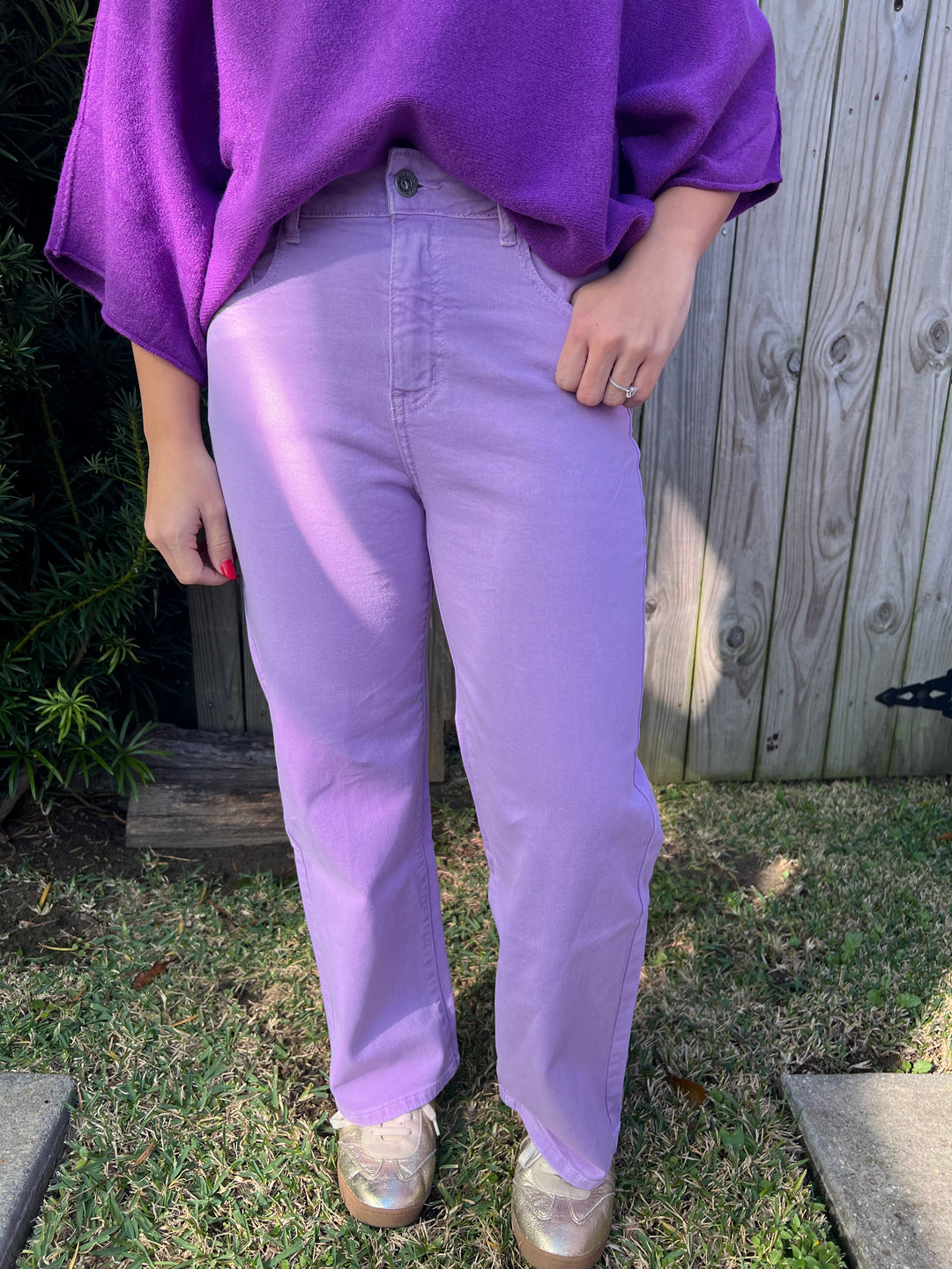 Lilac Wide Leg Jeans