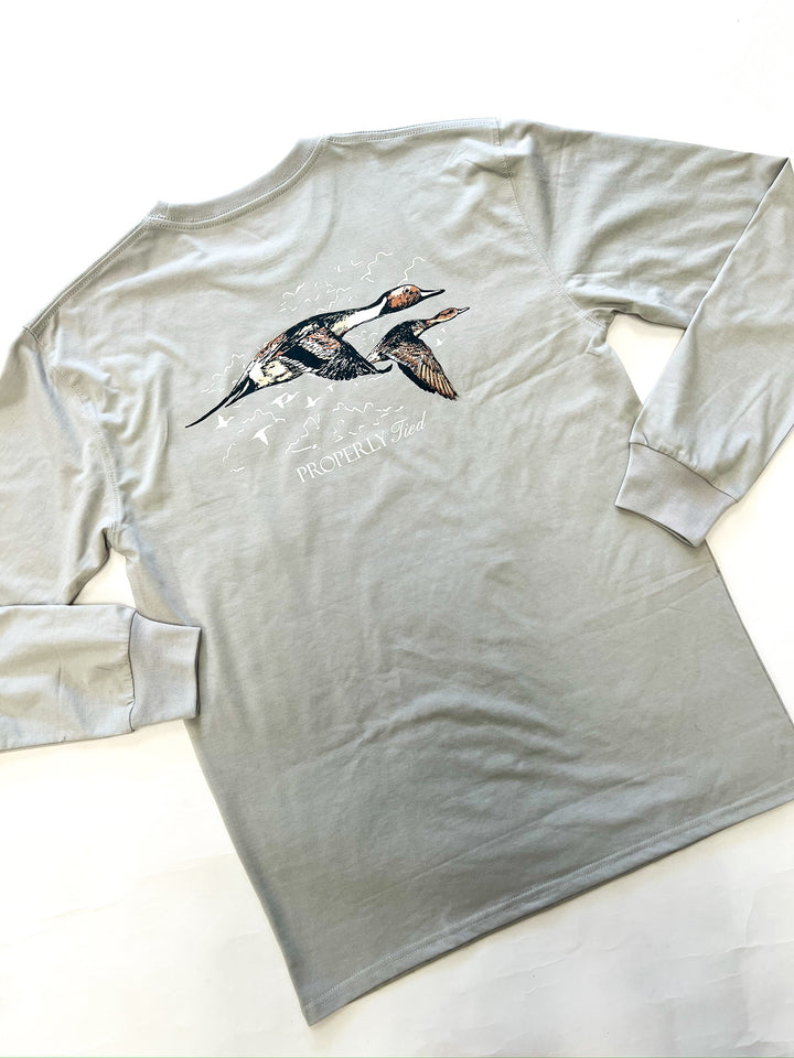 Pintails Long Sleeve Ice Grey Tee