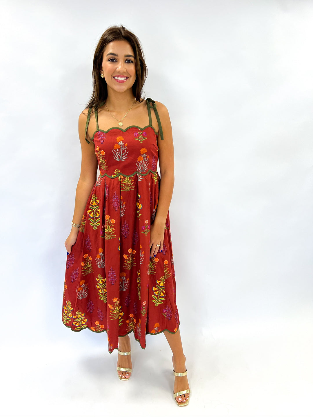 Wine Floral Maxi Dress